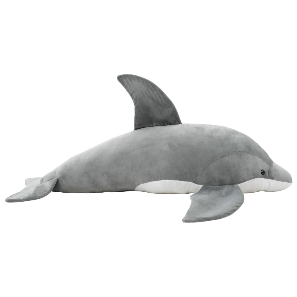 Lekedelfin i plysj grå