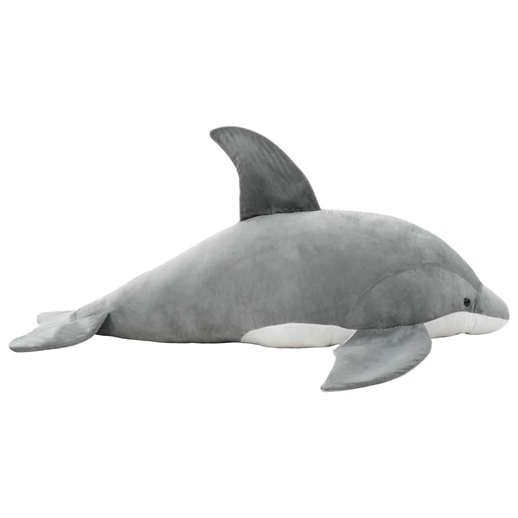 Lekedelfin i plysj grå