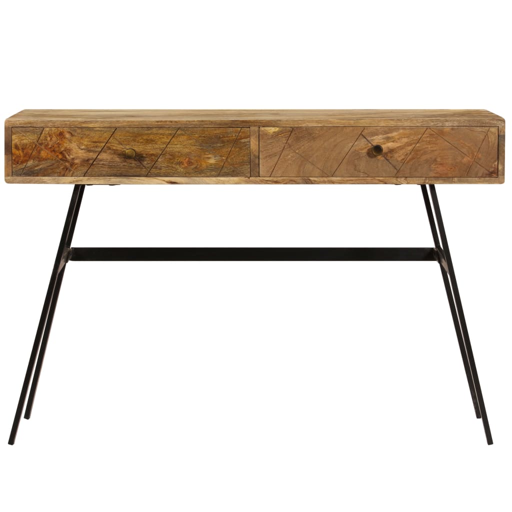 Skrivebord med skuffer heltre mango 110x50x76 cm vidaXL