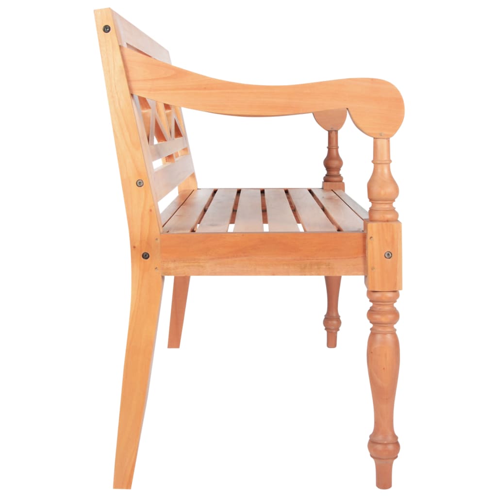 Bataviabenk 98 cm heltre mahogni lysebrun