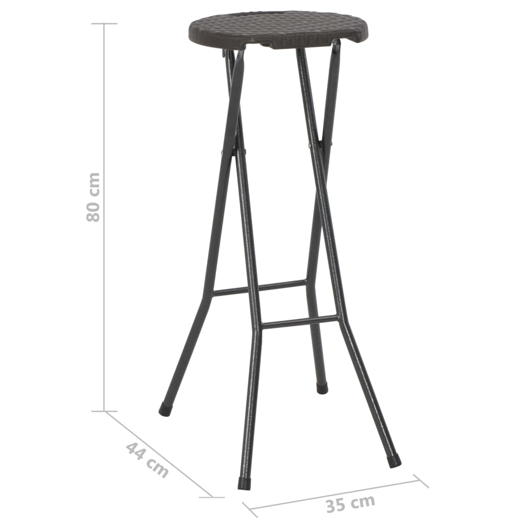 Sammenleggbare barkrakker 2 stk HDPE og stål brun rottingstil vidaXL