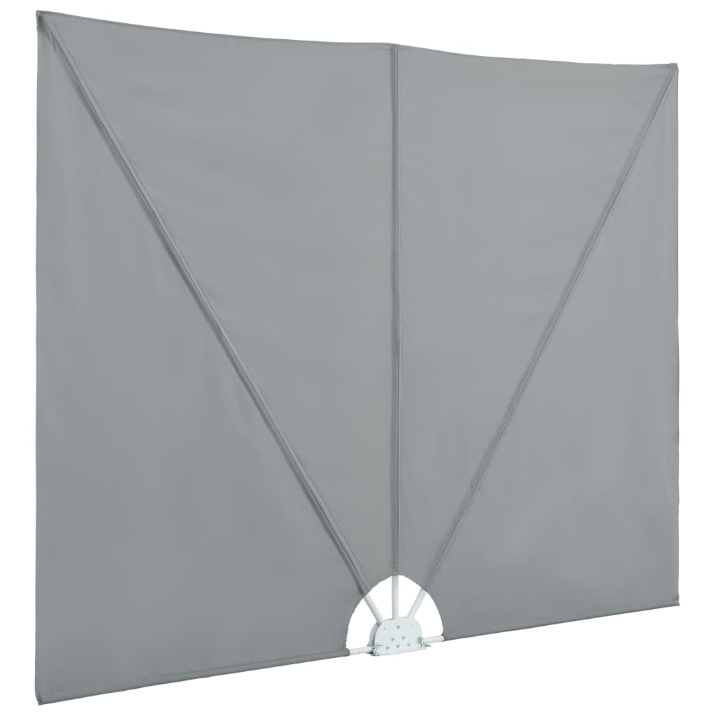 Sammenleggbar sidemarkise for terrasse grå 300x150 cm