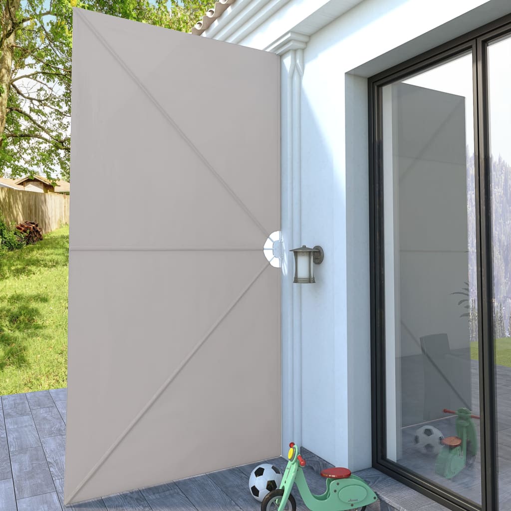 Sammenleggbar sidemarkise for terrasse krem 400x200 cm