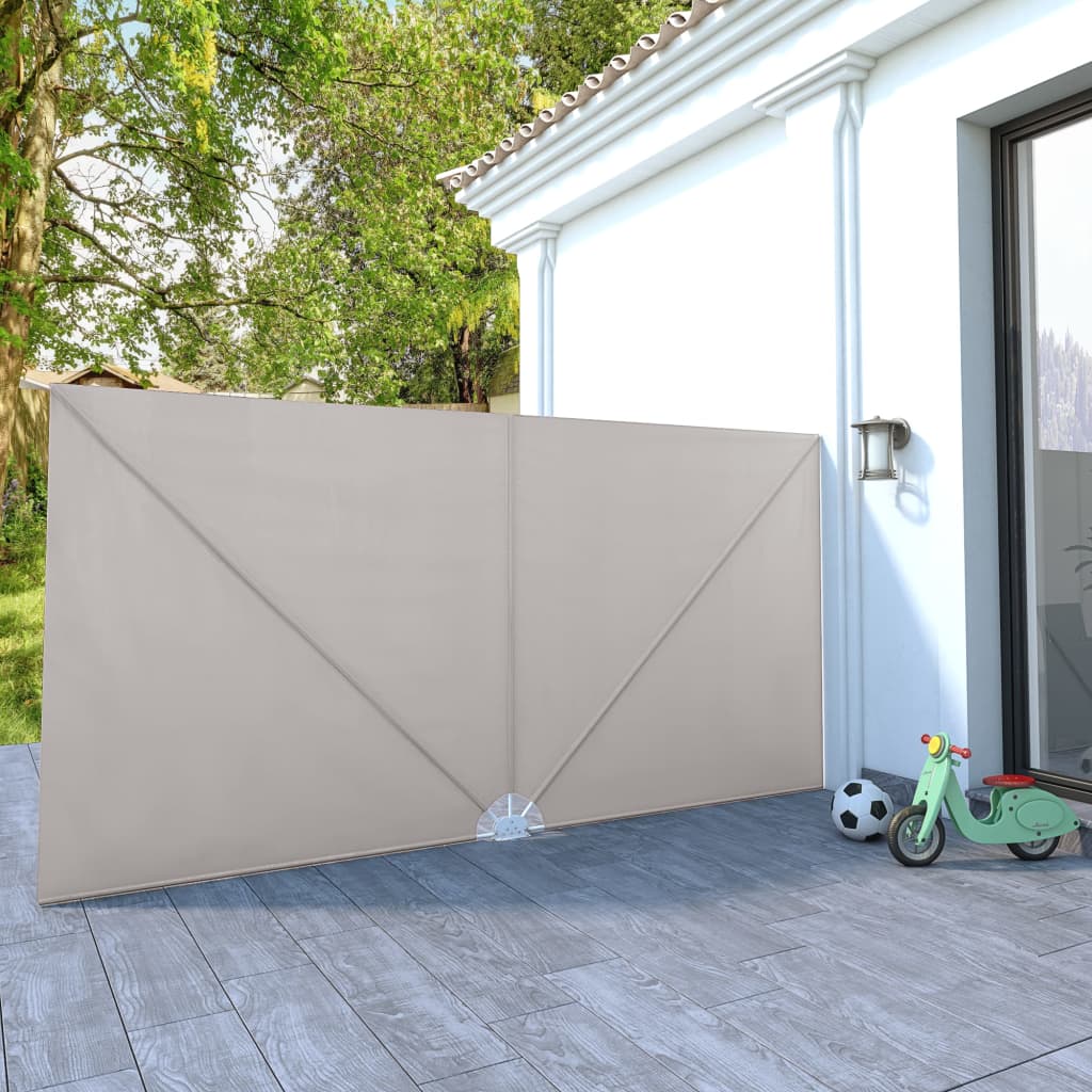 Sammenleggbar sidemarkise for terrasse krem 400x200 cm