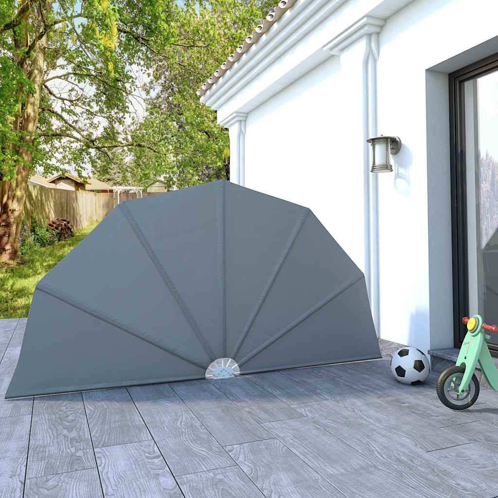 Sammenleggbar sidemarkise for terrasse grå 160 cm