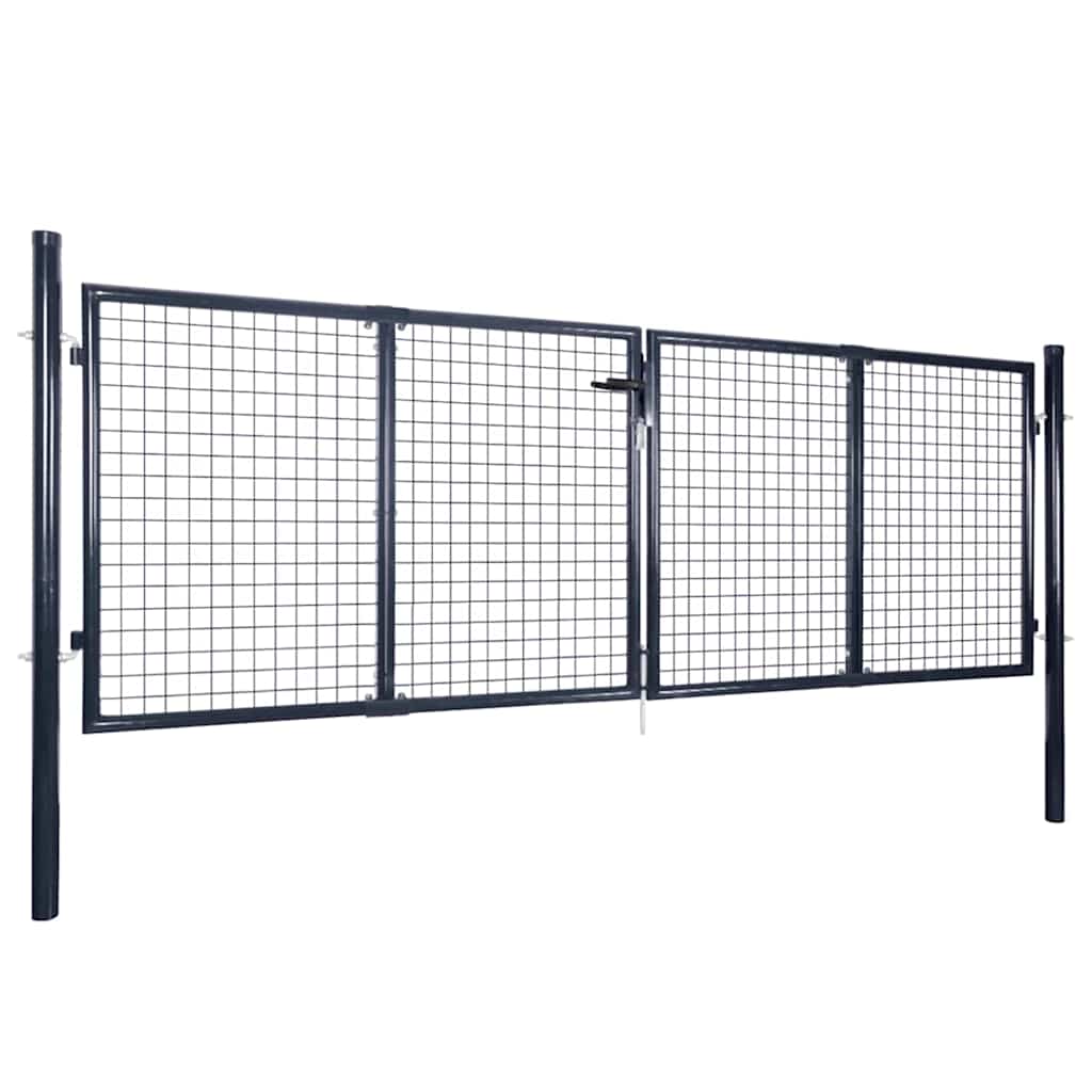 Hageport av netting galvanisert stål 300x75 cm grå