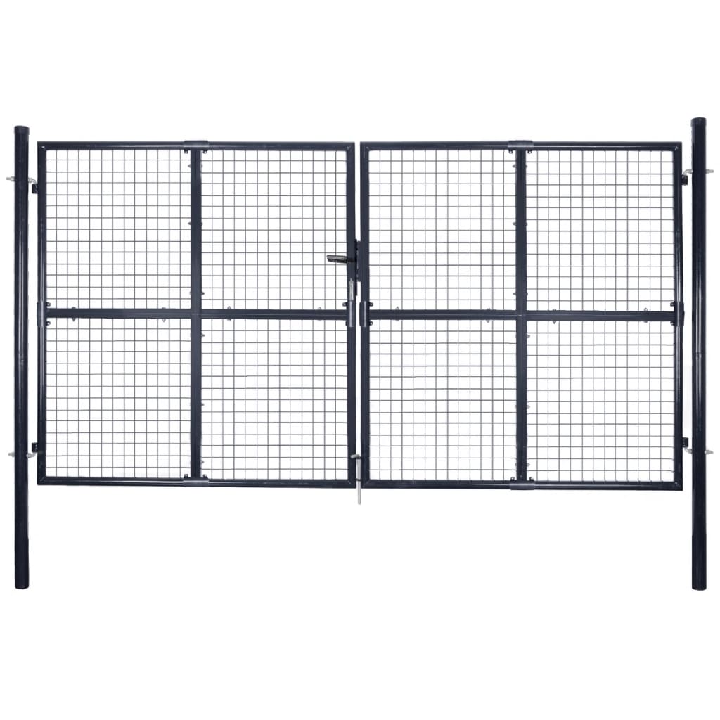 Hageport av netting galvanisert stål 300x150 cm grå