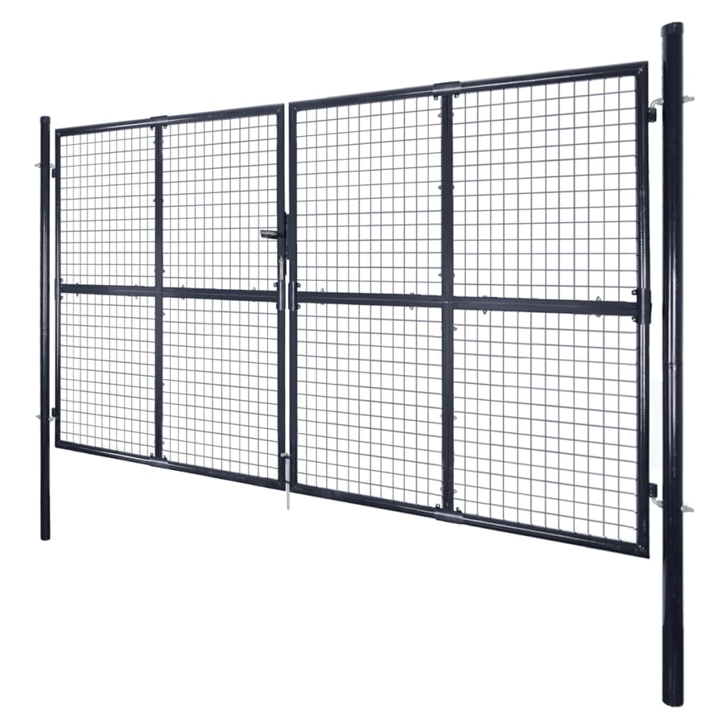 Hageport av netting galvanisert stål 300x150 cm grå