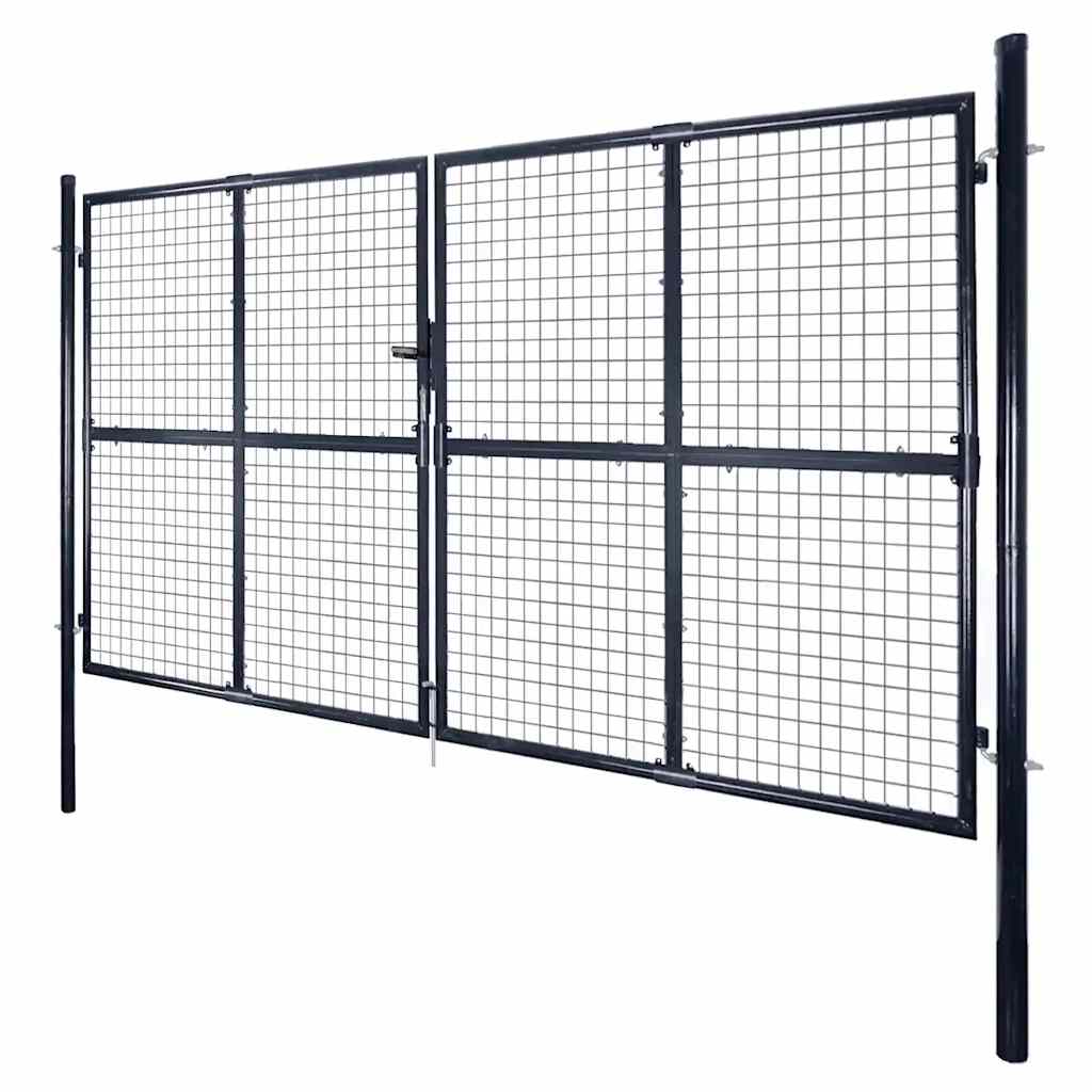 Hageport av netting galvanisert stål 300x175 cm grå