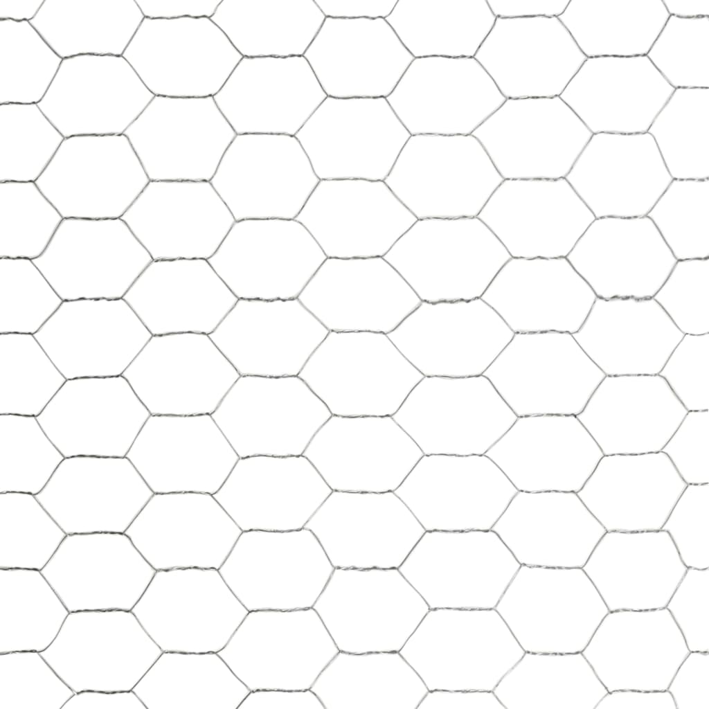 Trådgjerde kylling galvanisert stål 25x1,2 m sølv