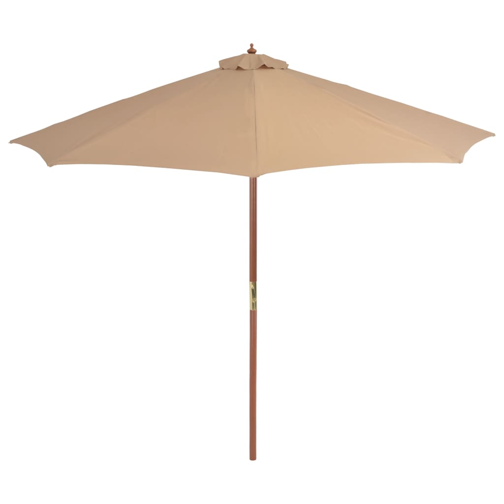 Parasoll med trestang 300 cm gråbrun vidaXL