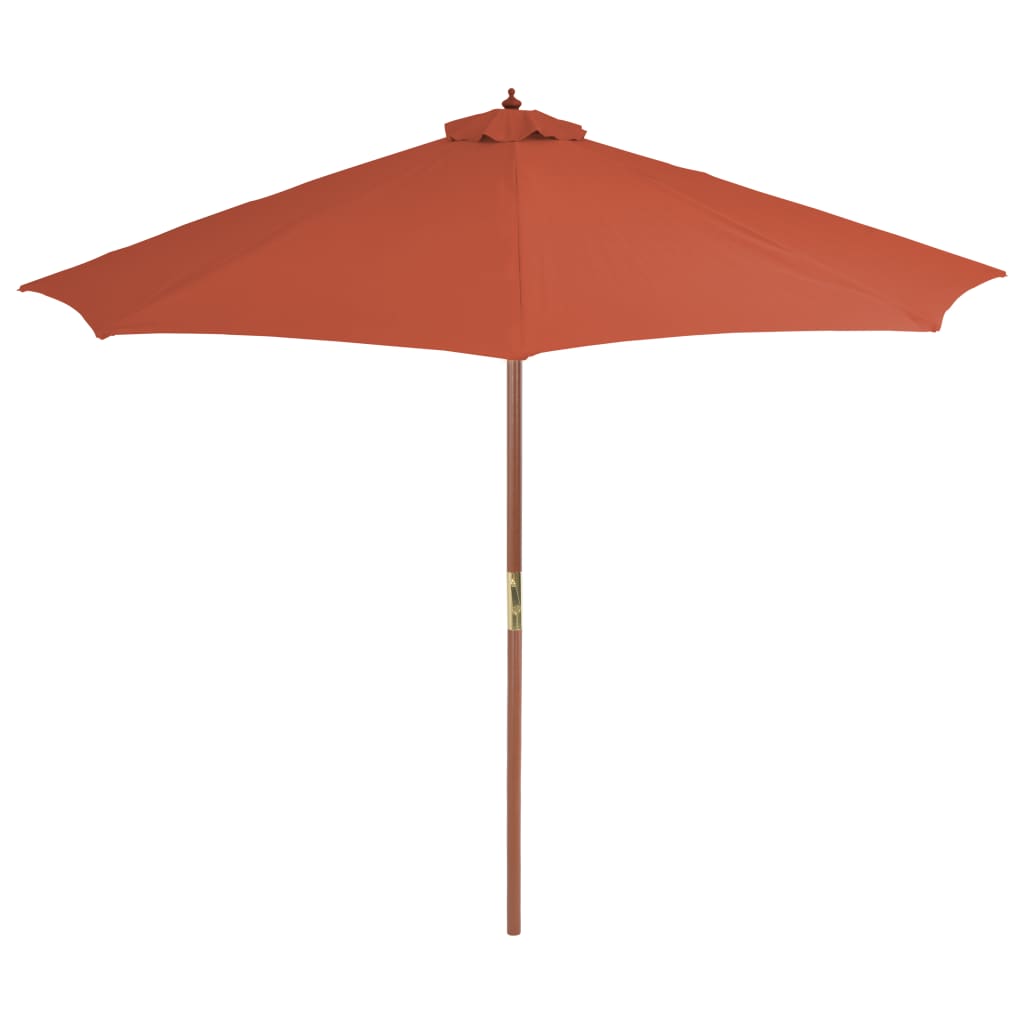 Parasoll med trestang 300 cm terrakotta