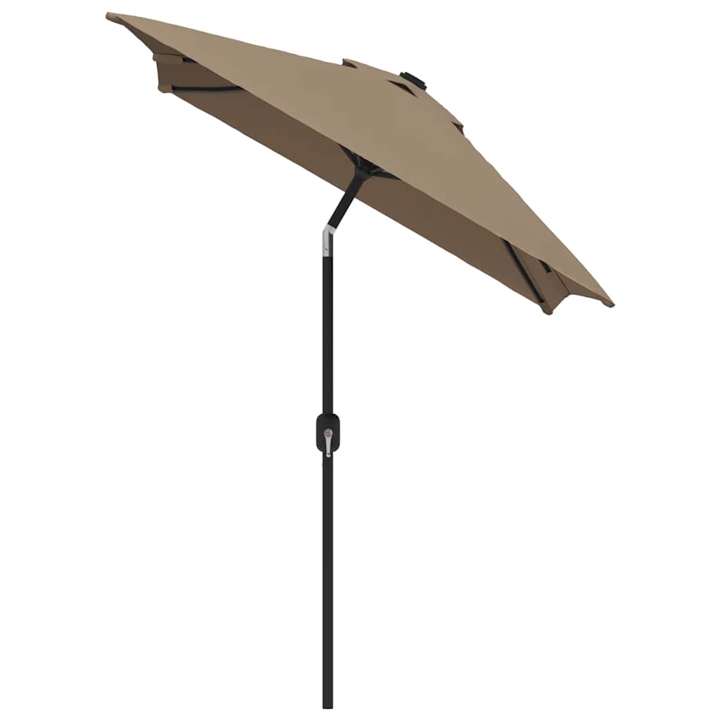Parasoll med metallstang 300x200 cm gråbrun vidaXL