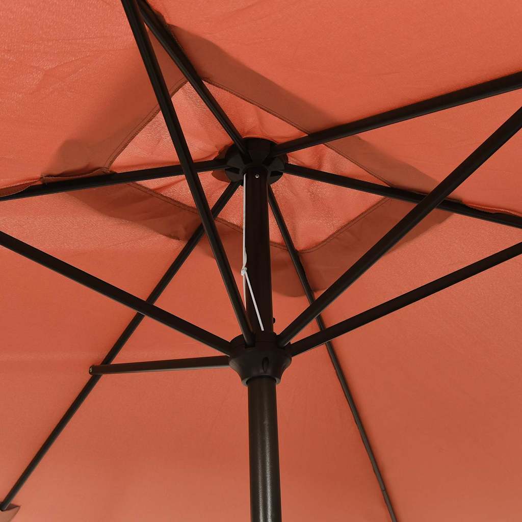 Parasoll med metallstang 300x200 cm terrakotta