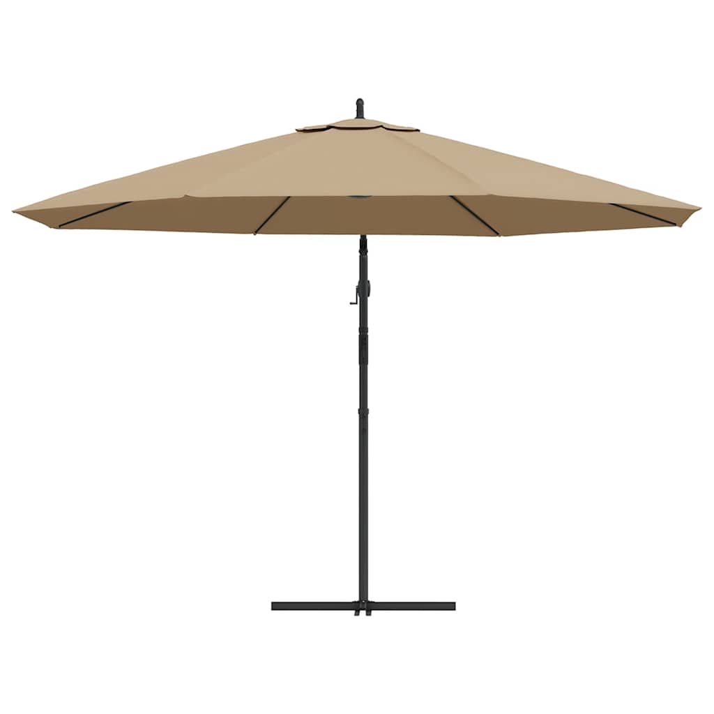 Hengende hageparasoll med aluminiumsstang 350 cm gråbrun