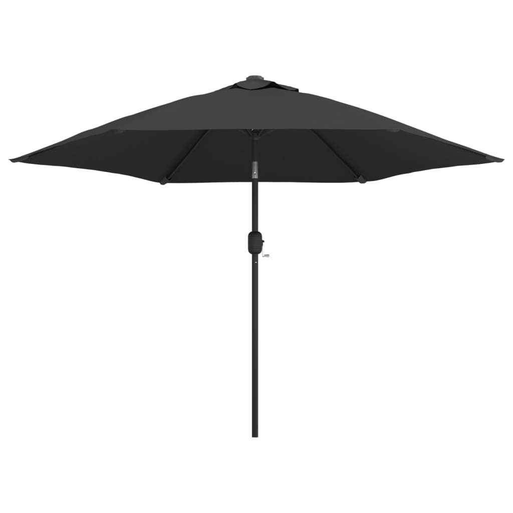 Parasoll med LED-lys og stålstang 300 cm antrasitt
