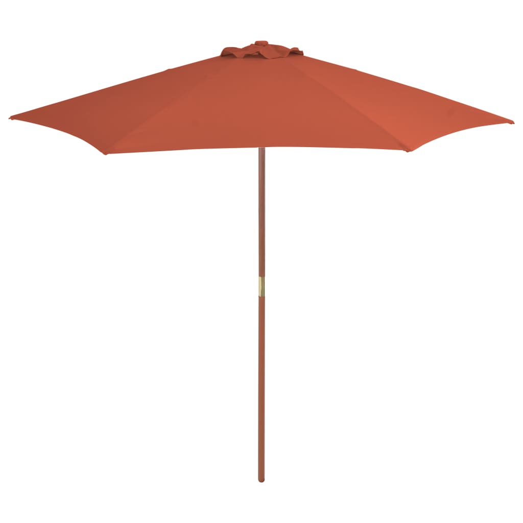 Parasoll med trestang 270 cm terrakotta