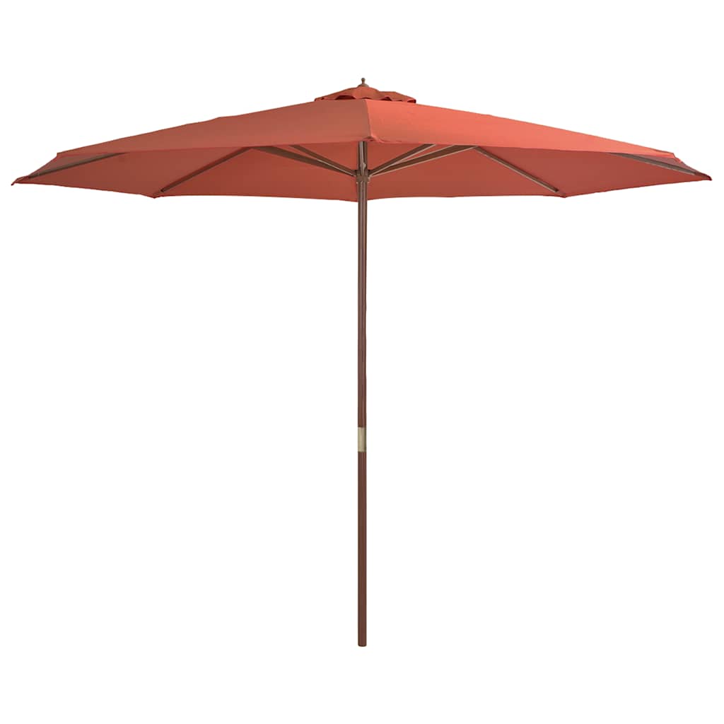 Parasoll med trestang 350 cm terrakotta