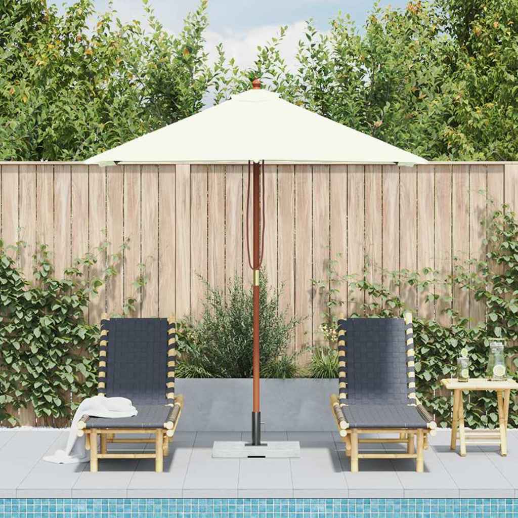 Parasoll med trestang 150x200 cm sandfarget