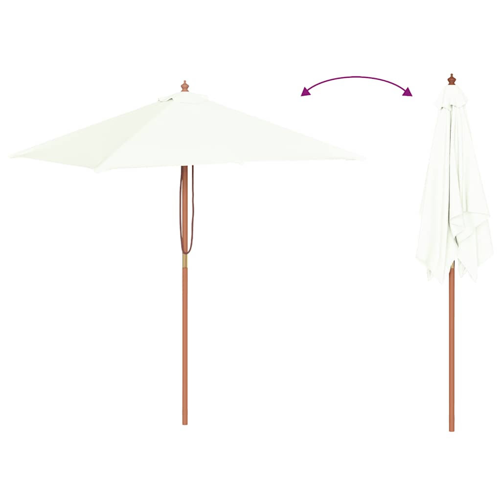 Parasoll med trestang 150x200 cm sandfarget