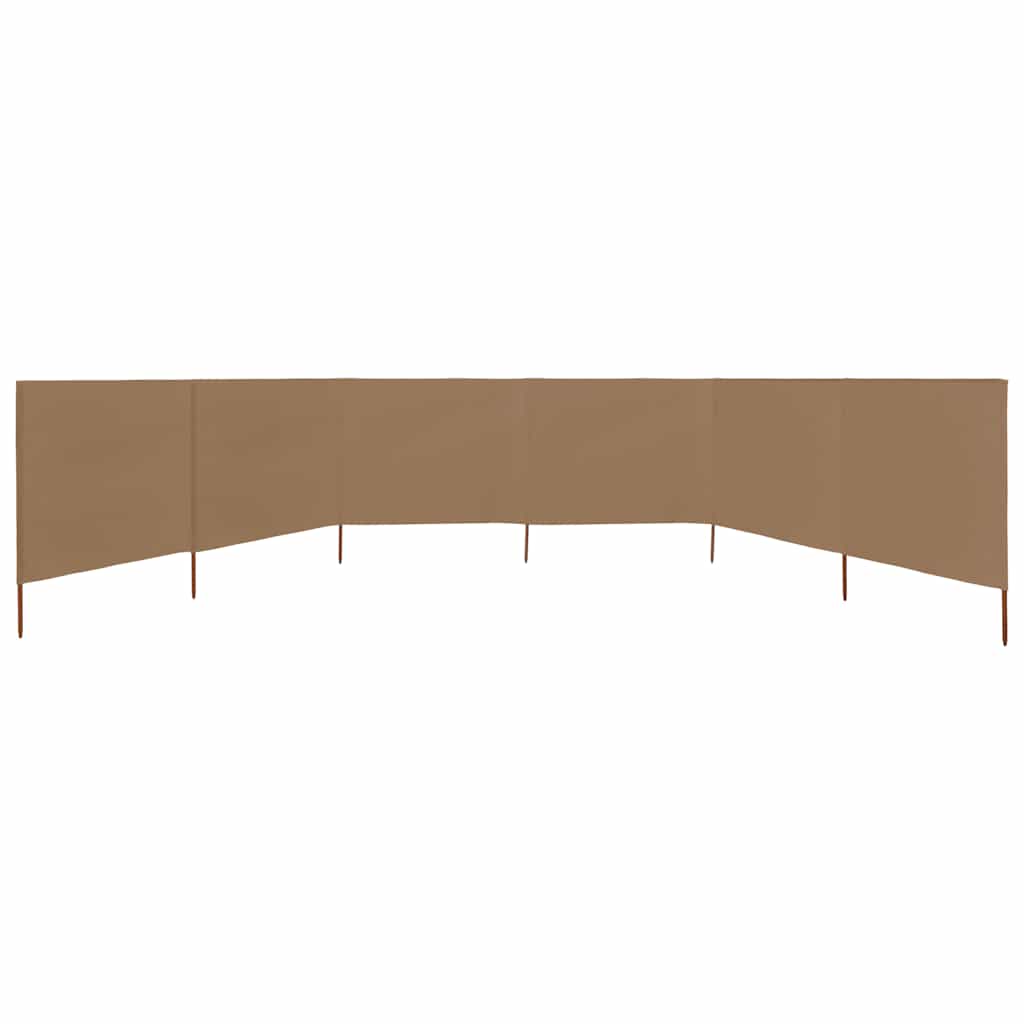 Vindskjerm 6 paneler stoff 800x80 cm gråbrun vidaXL