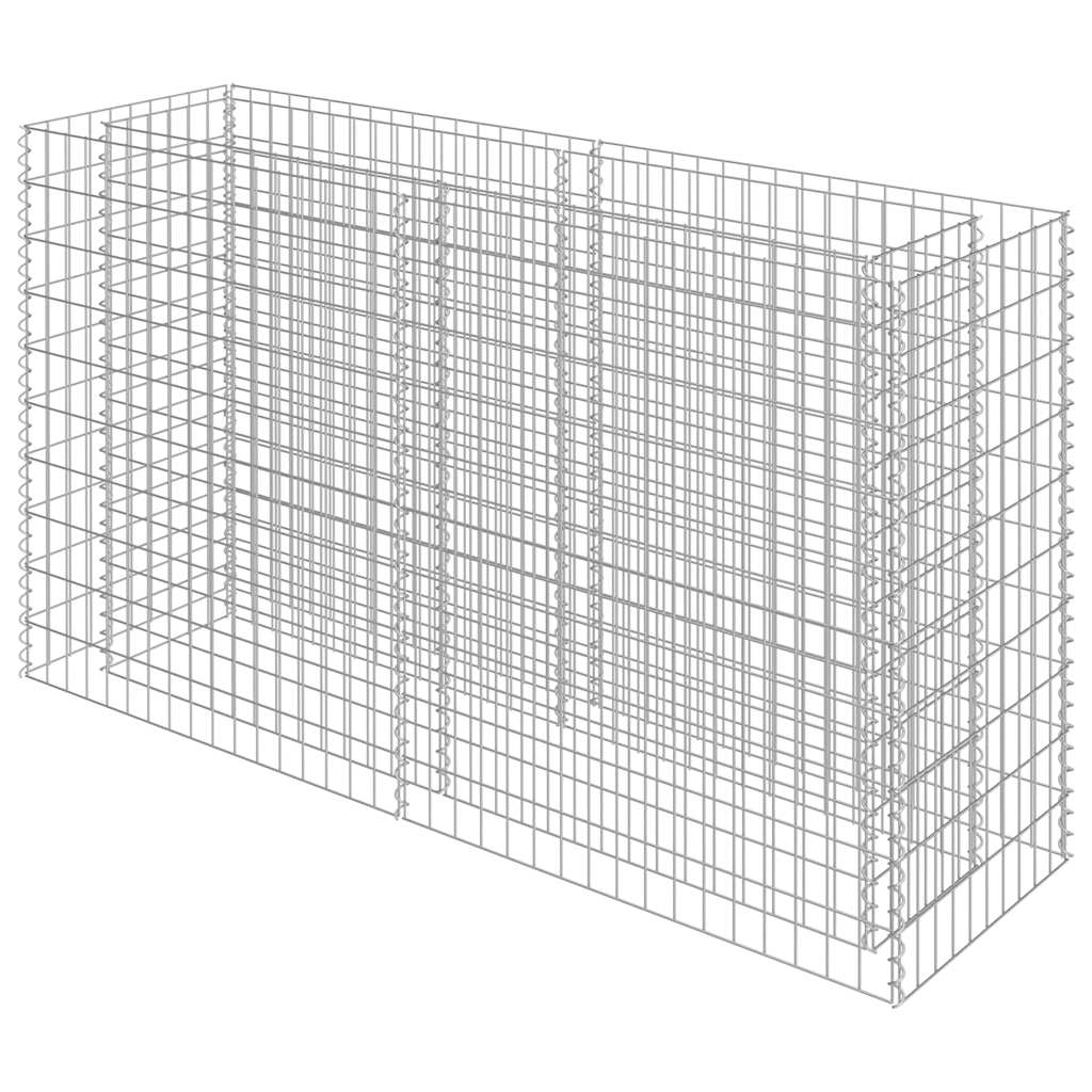 Gabion høybed galvanisert stål 180x50x100 cm vidaXL