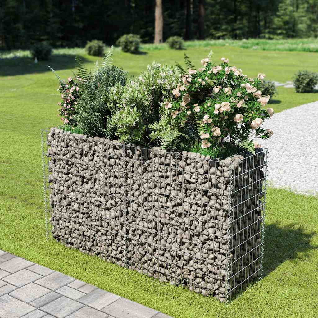 Gabion høybed galvanisert stål 180x50x100 cm vidaXL