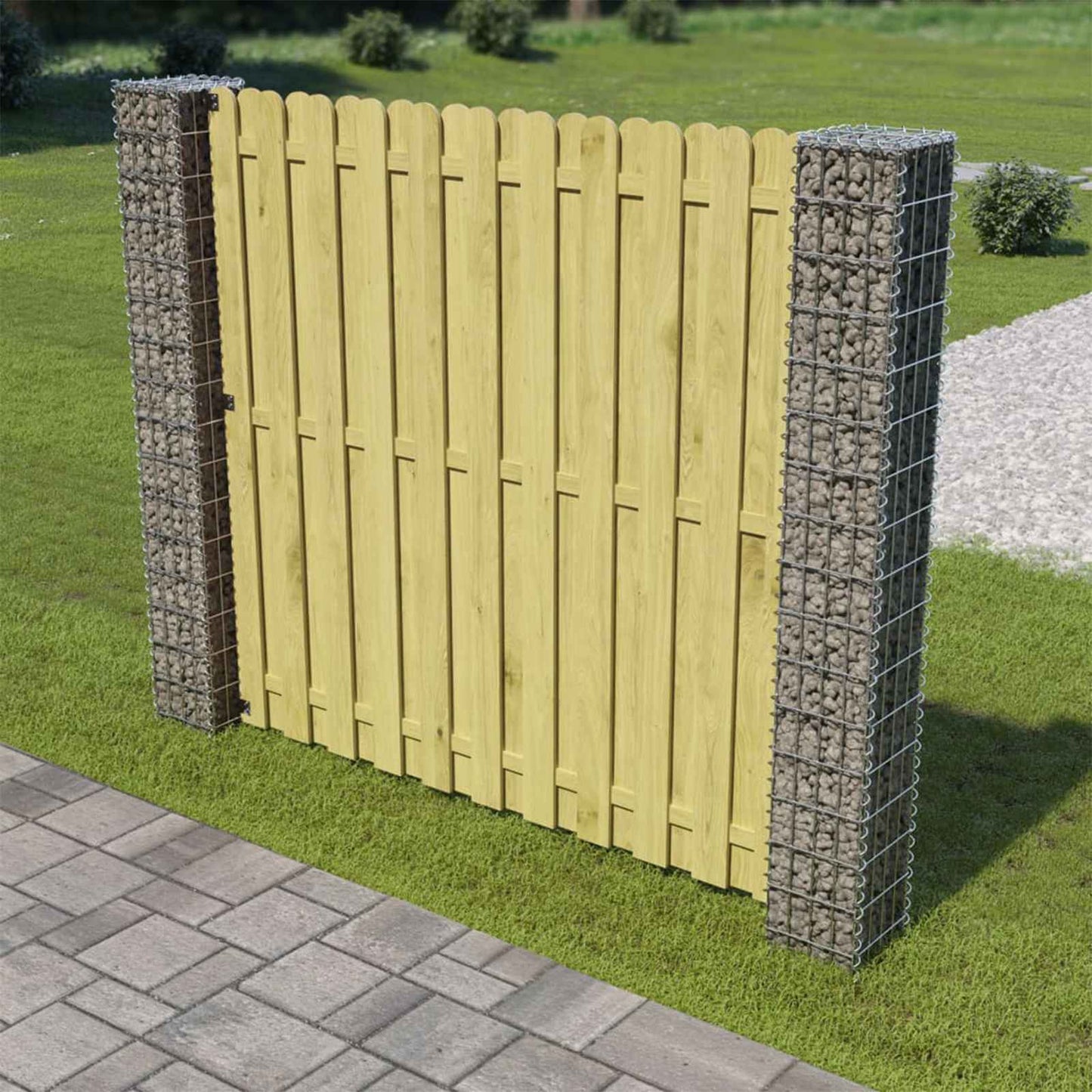 Gjerdepåle 2 pcs sølv 20 x 20 x 190 cm Metall