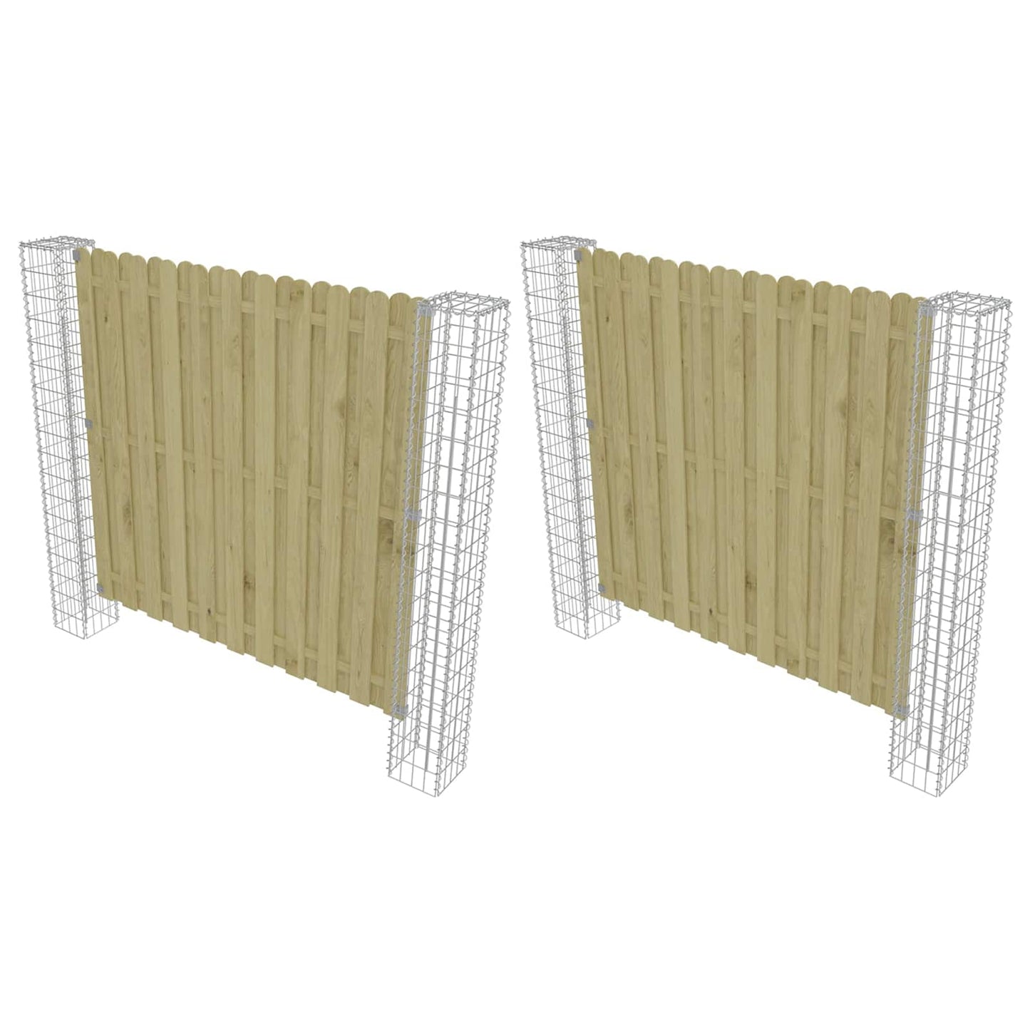 Gjerdepåle 2 pcs sølv 20 x 20 x 190 cm Metall