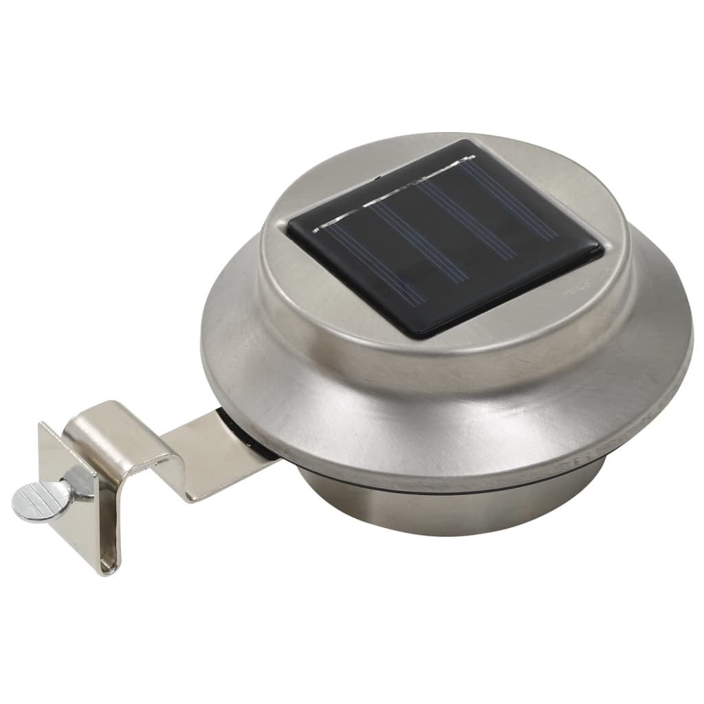 Utendørs sollampe 6 stk LED rund 12 cm hvit