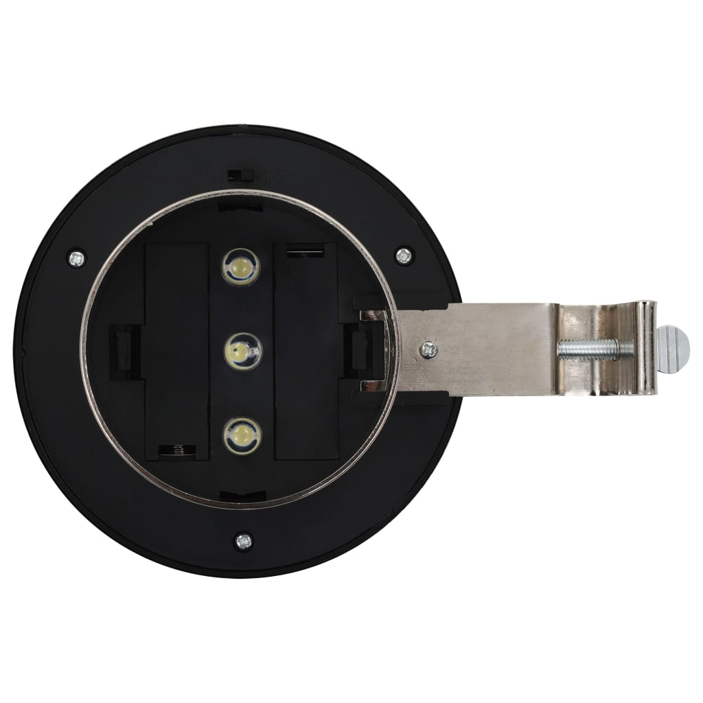 Utendørs sollampe 6 stk LED rund 12 cm hvit