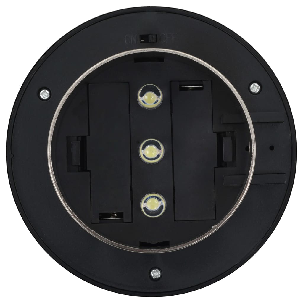 Utendørs sollampe 6 stk LED rund 12 cm hvit