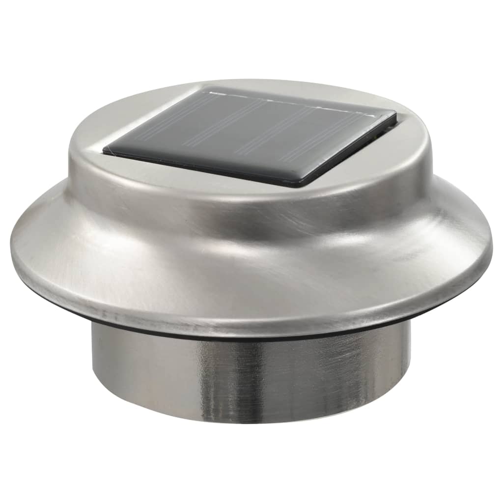 Utendørs sollampe 6 stk LED rund 12 cm hvit