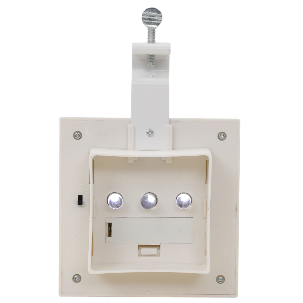 Utendørs sollampe 6 stk LED firkantet 12 cm hvit