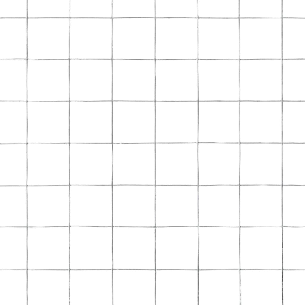 Trådgjerde kylling galvanisert stål 10x1,5 m sølv