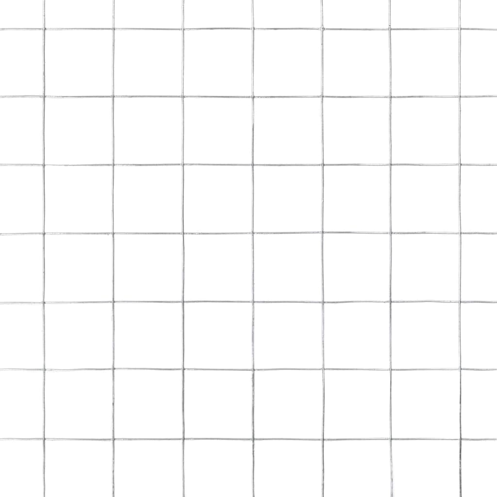 Trådgjerde kylling galvanisert stål 10x1,5 m sølv