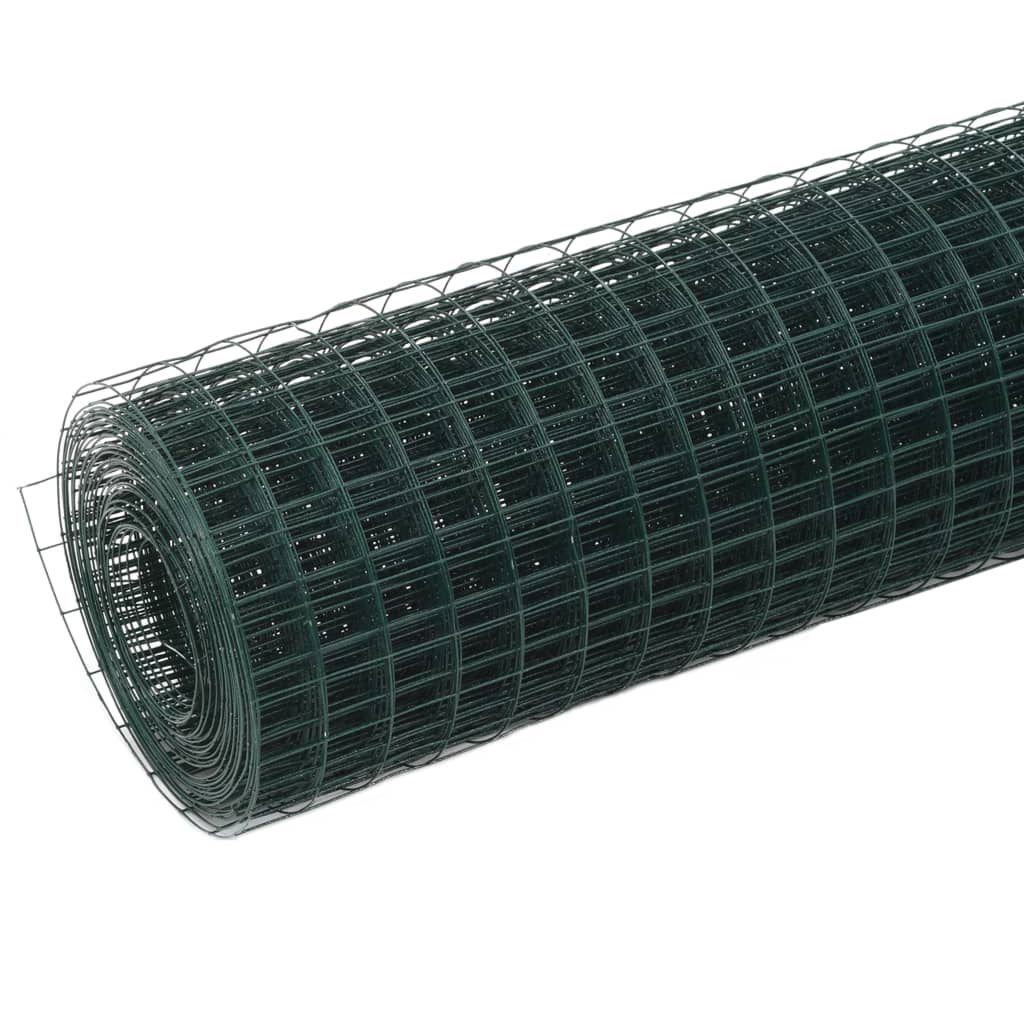 Trådgjerde kylling stål med PVC-belegg 25x1,5 m grønn