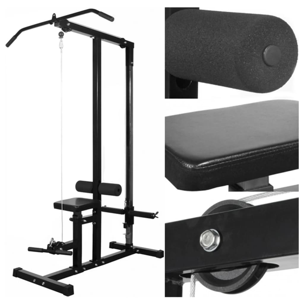 Treningstårn med vektstang- og manualsett 60,5 kg