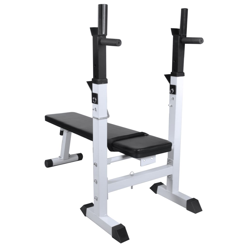 Treningsbenk med vektstativ, vektstang og manualsett 120 kg