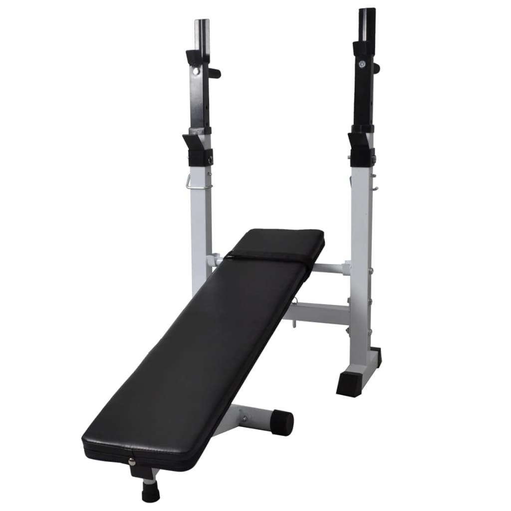 Treningsbenk med vektstativ, vektstang og manualsett 120 kg