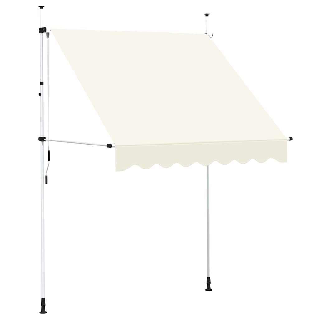 Manuell uttrekkbar markise 200 cm kremhvit