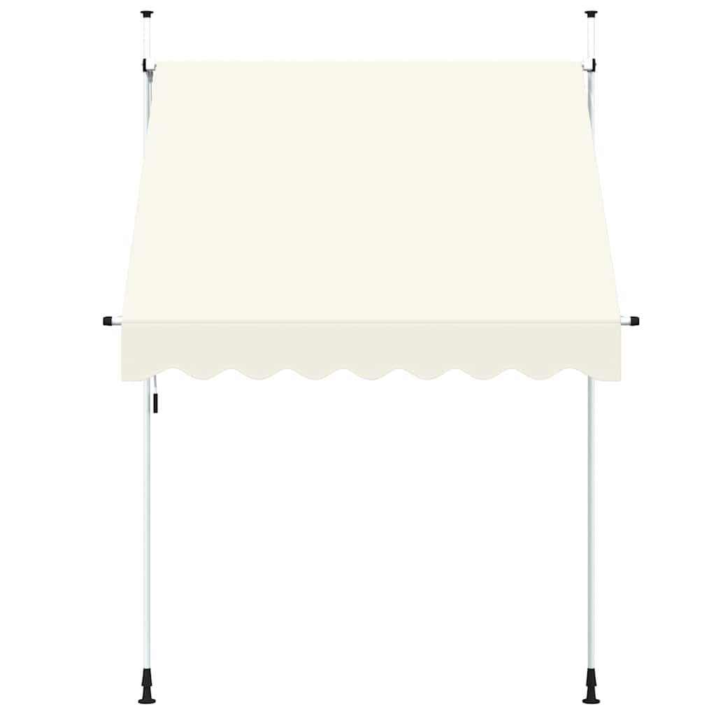 Manuell uttrekkbar markise 200 cm kremhvit