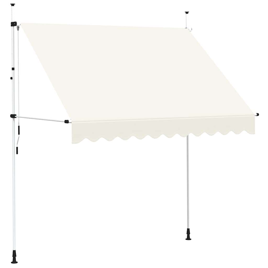 Manuell uttrekkbar markise 250 cm kremhvit