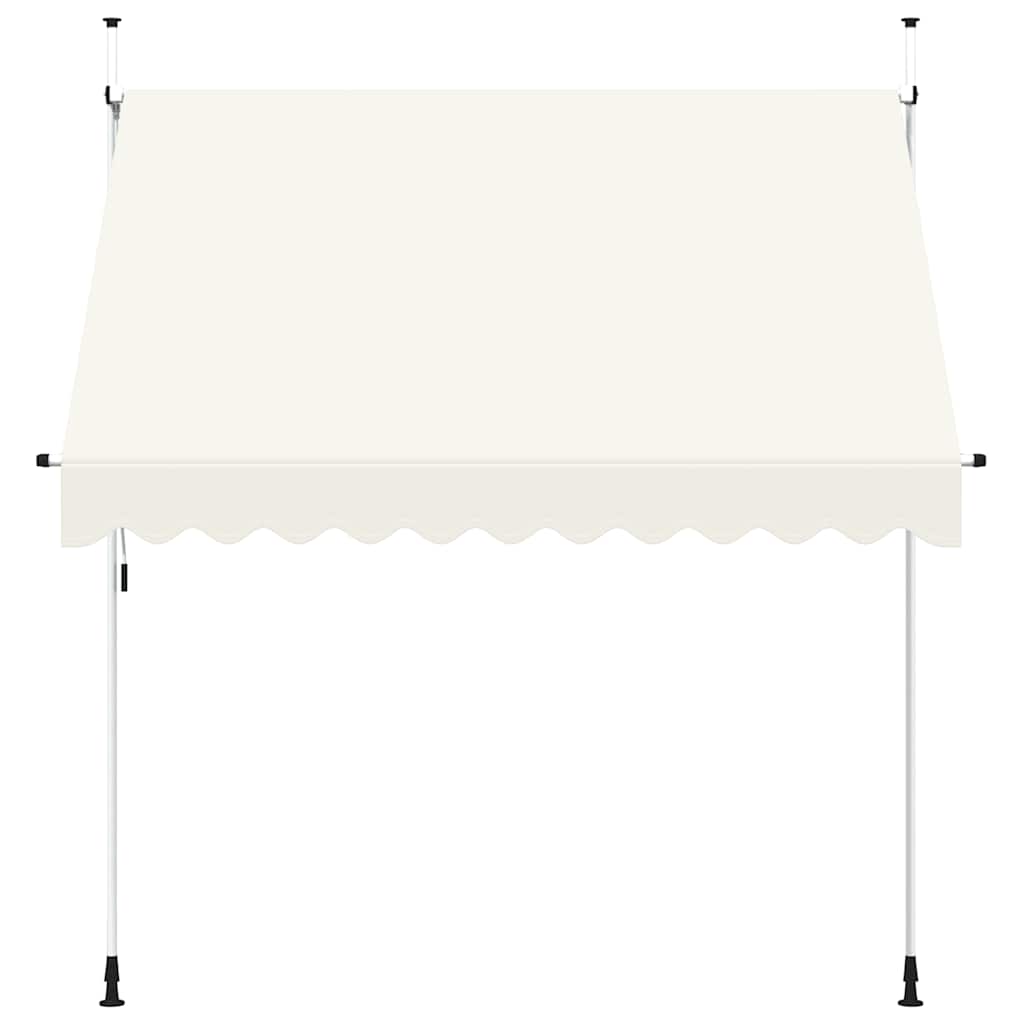 Manuell uttrekkbar markise 250 cm kremhvit