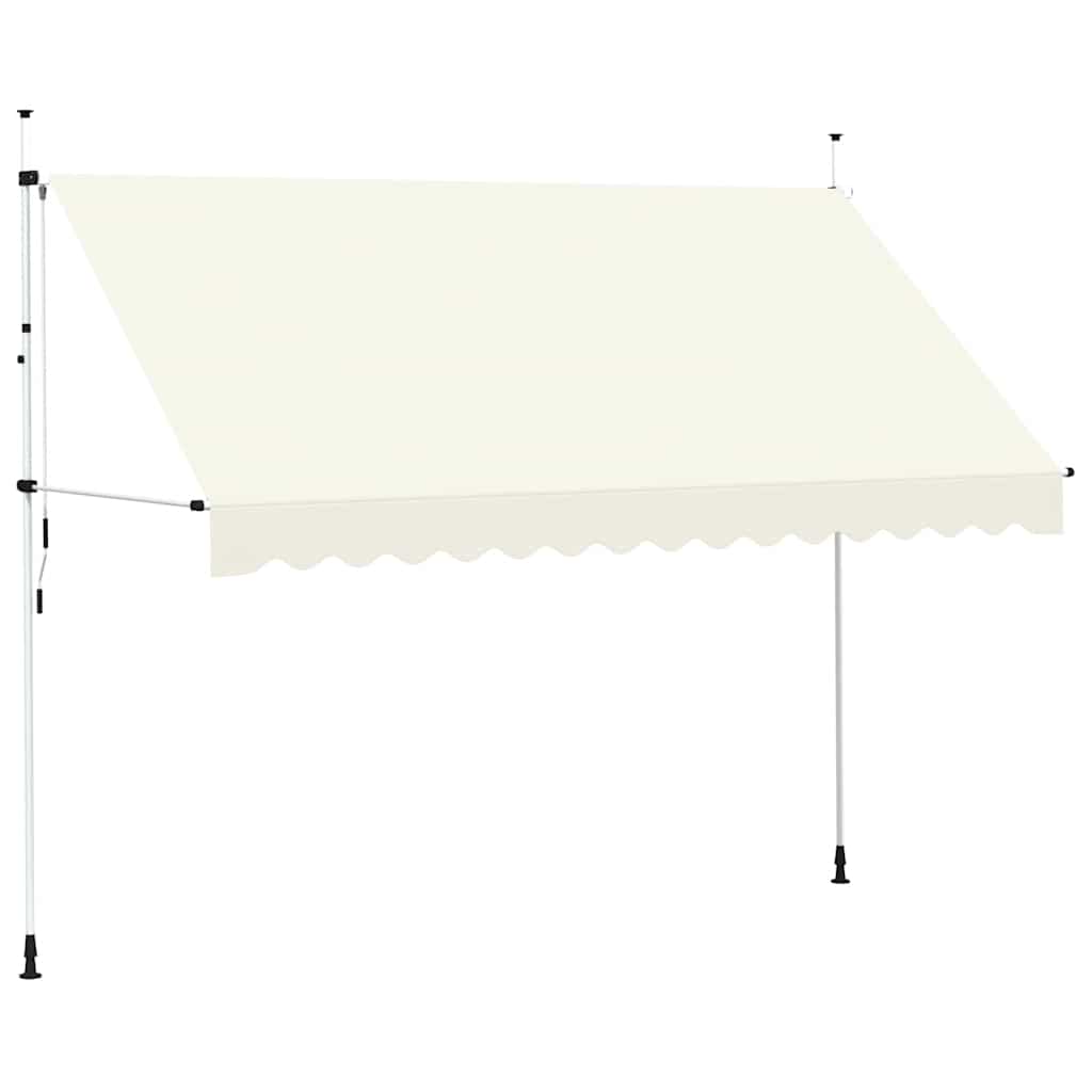 Manuell uttrekkbar markise 350 cm kremhvit