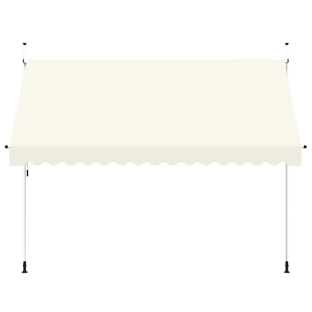 Manuell uttrekkbar markise 350 cm kremhvit