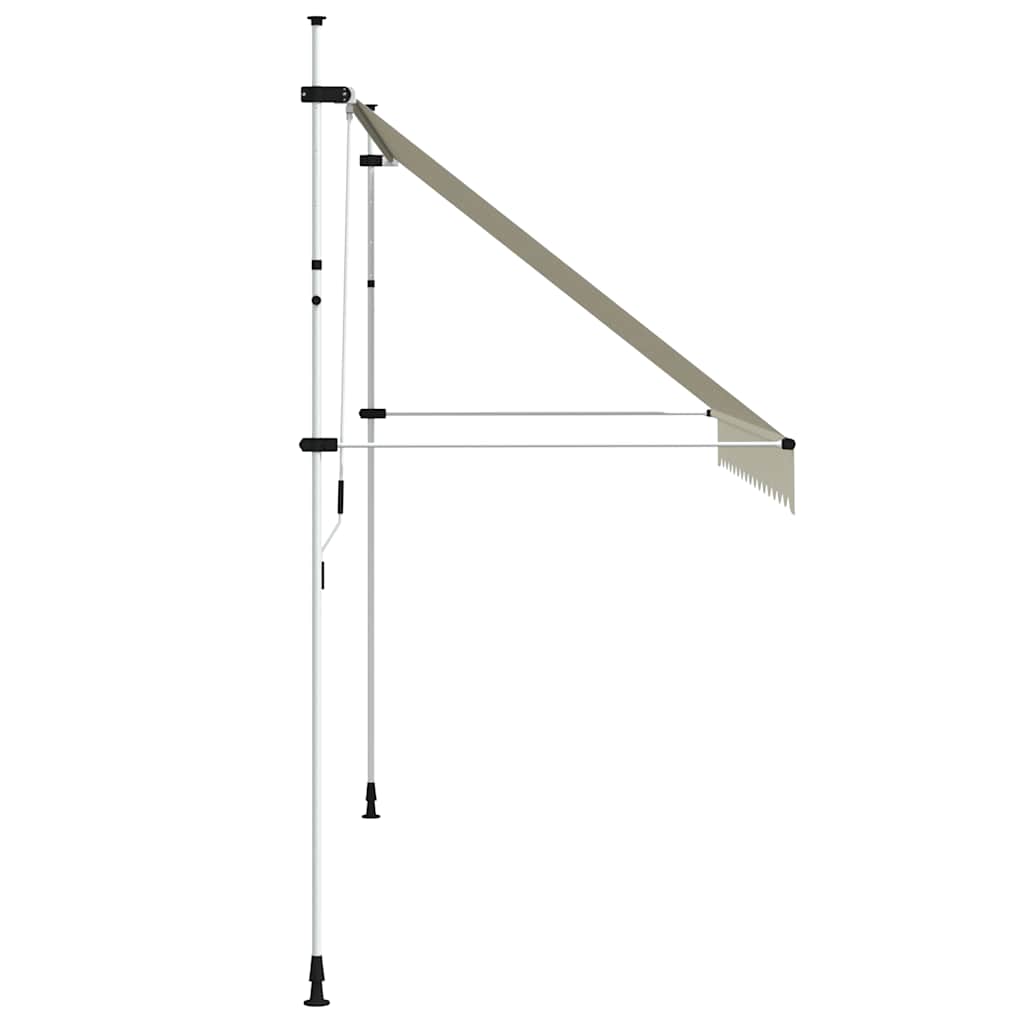 Manuell uttrekkbar markise 350 cm kremhvit