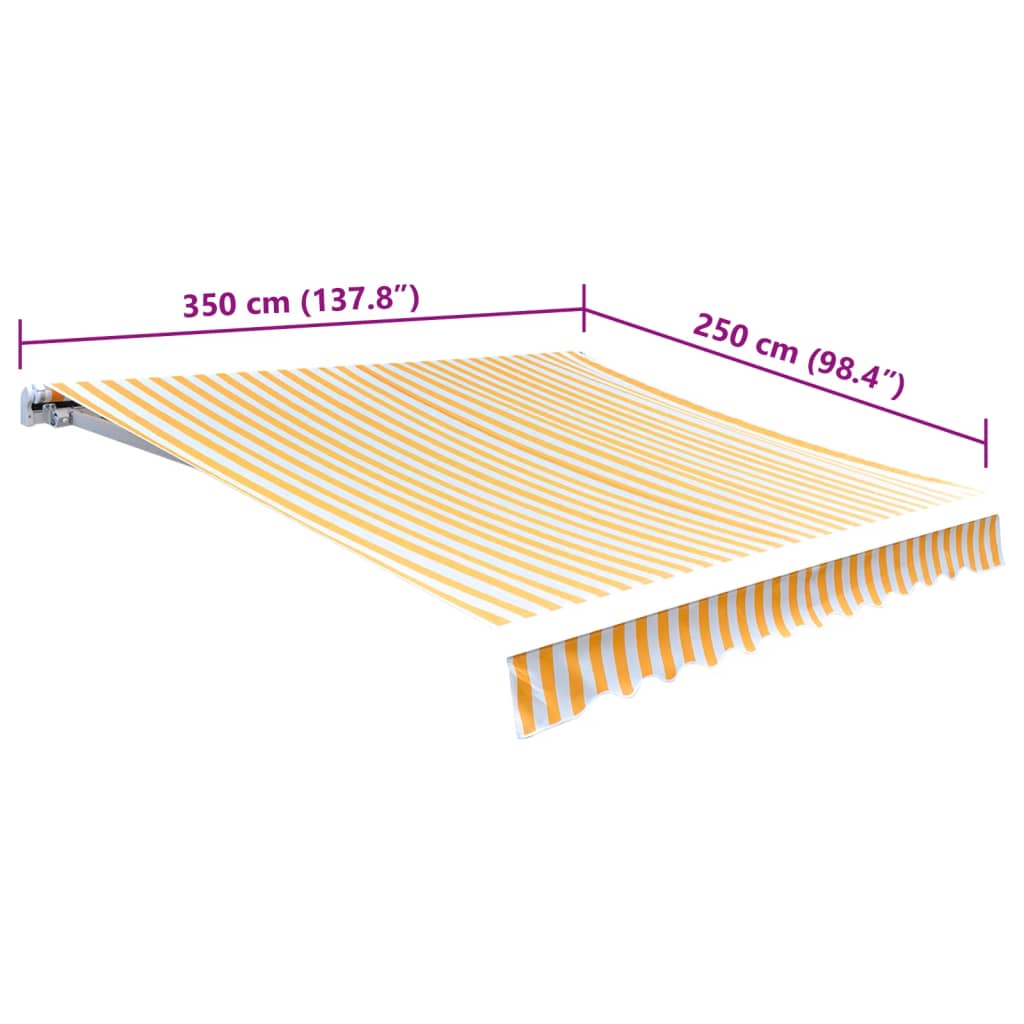 Erstatningsduk for markise oransje og hvit 3,5x2,5 m polyester
