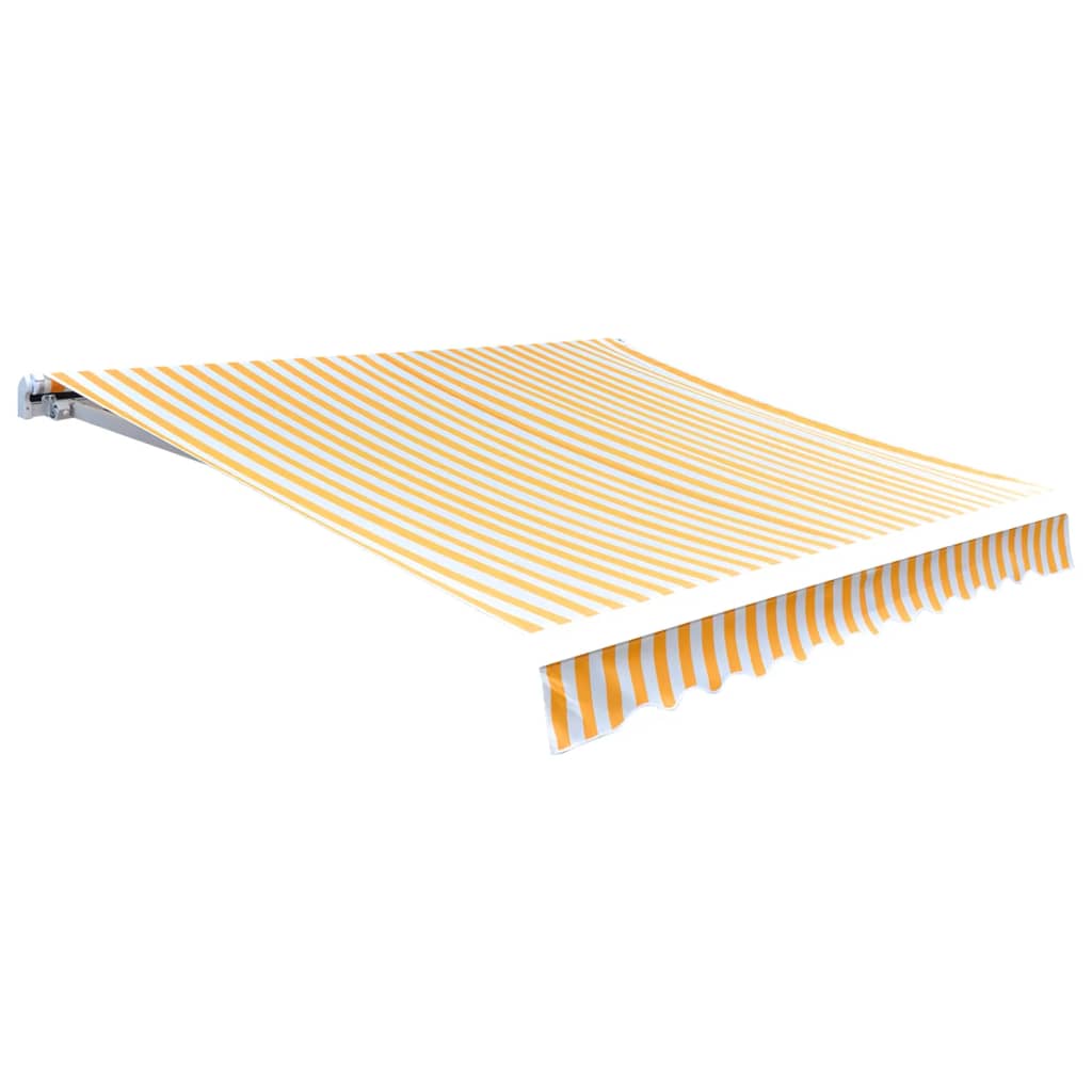 Erstatningsduk for markise oransje og hvit 5x3 m polyester