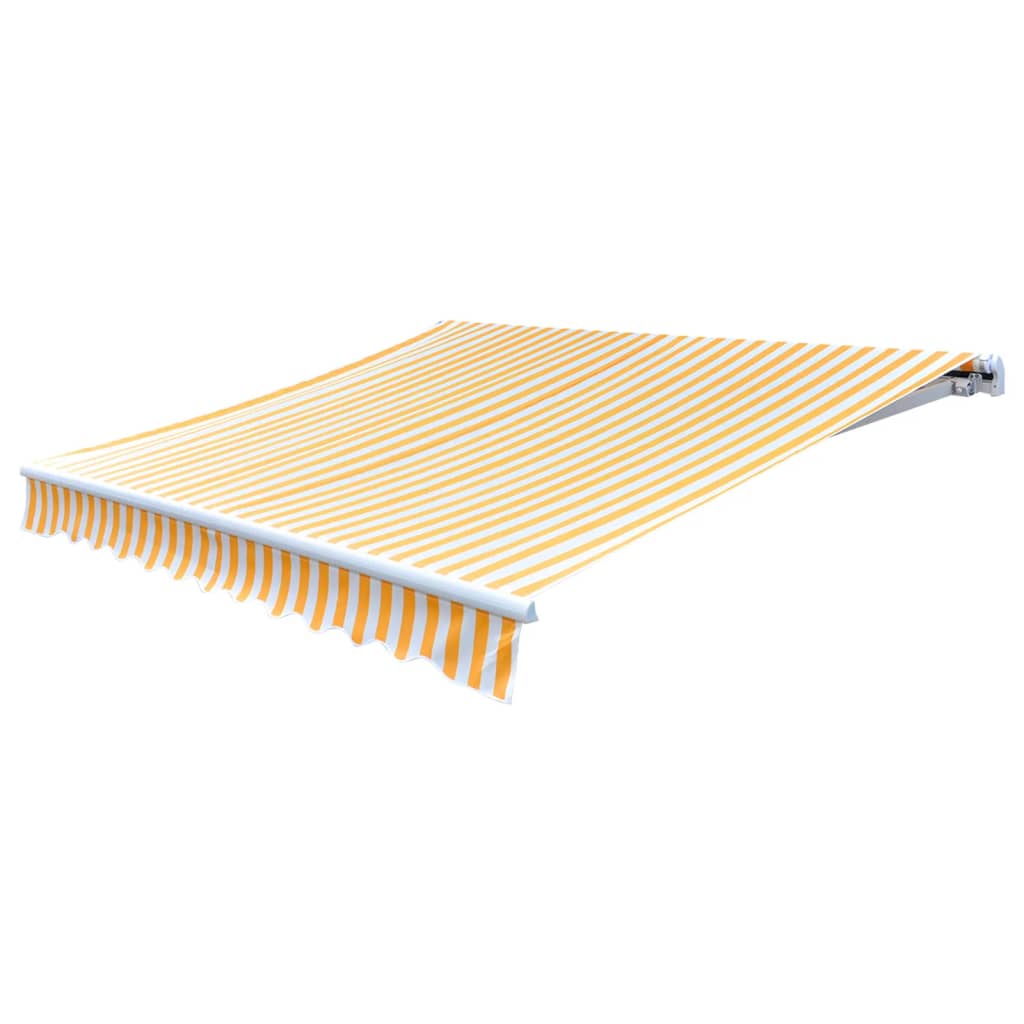 Erstatningsduk for markise oransje og hvit 5x3 m polyester